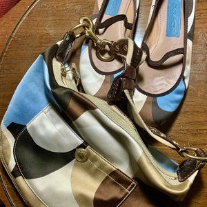 Coach matching satin mary jane shoes with purse!